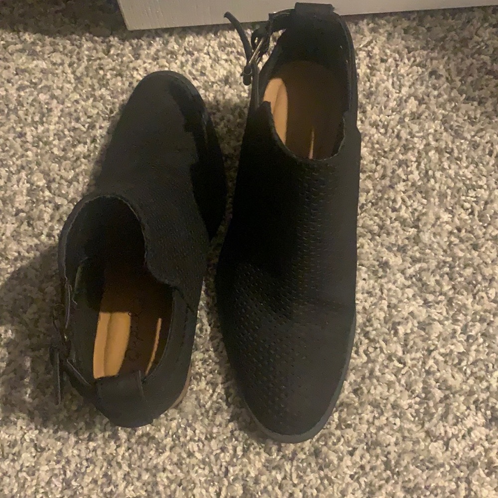 Black and brown booties